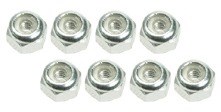 Silver Lock Nuts 7mm (Set of 8)